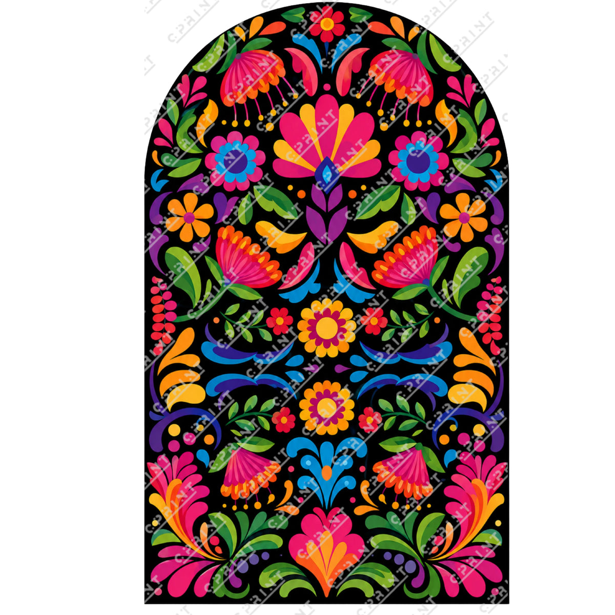 Día de los Muertos Mexican Folk Floral Arch Backdrop