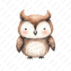 Cute Watercolor Baby Owl