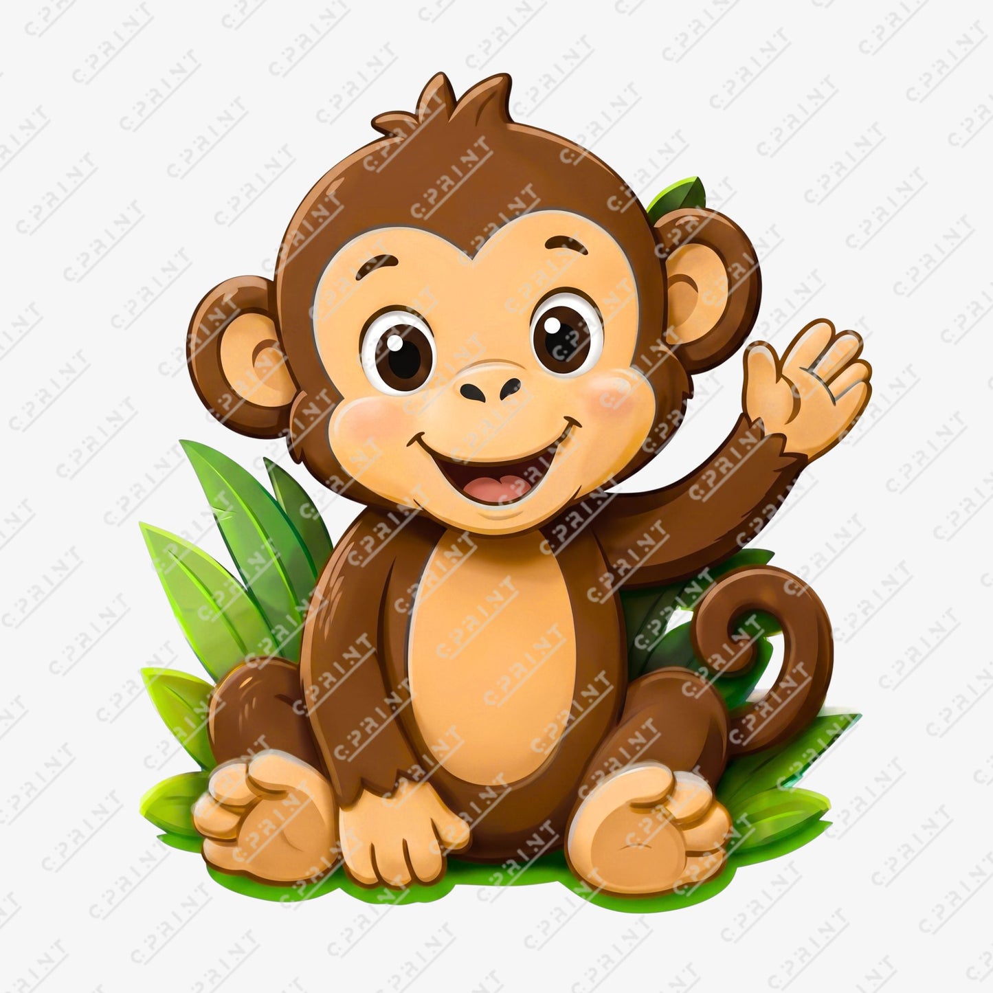 Safari Adventure Sitting Monkey Custom Character Cut-Out