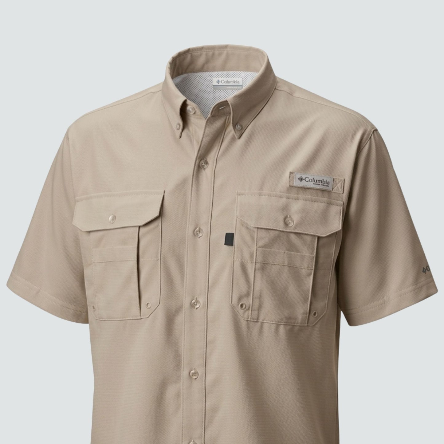 Columbia Tamiami II Short Sleeve Shirt - Fossil - embroidery