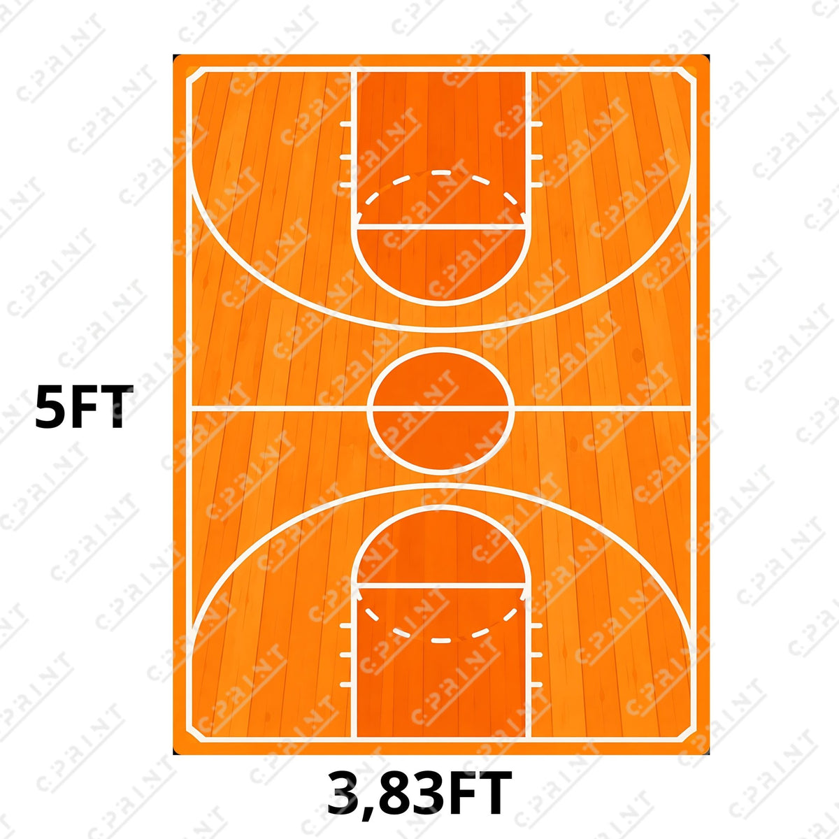 Basketball Court Backdrop - C Print USA