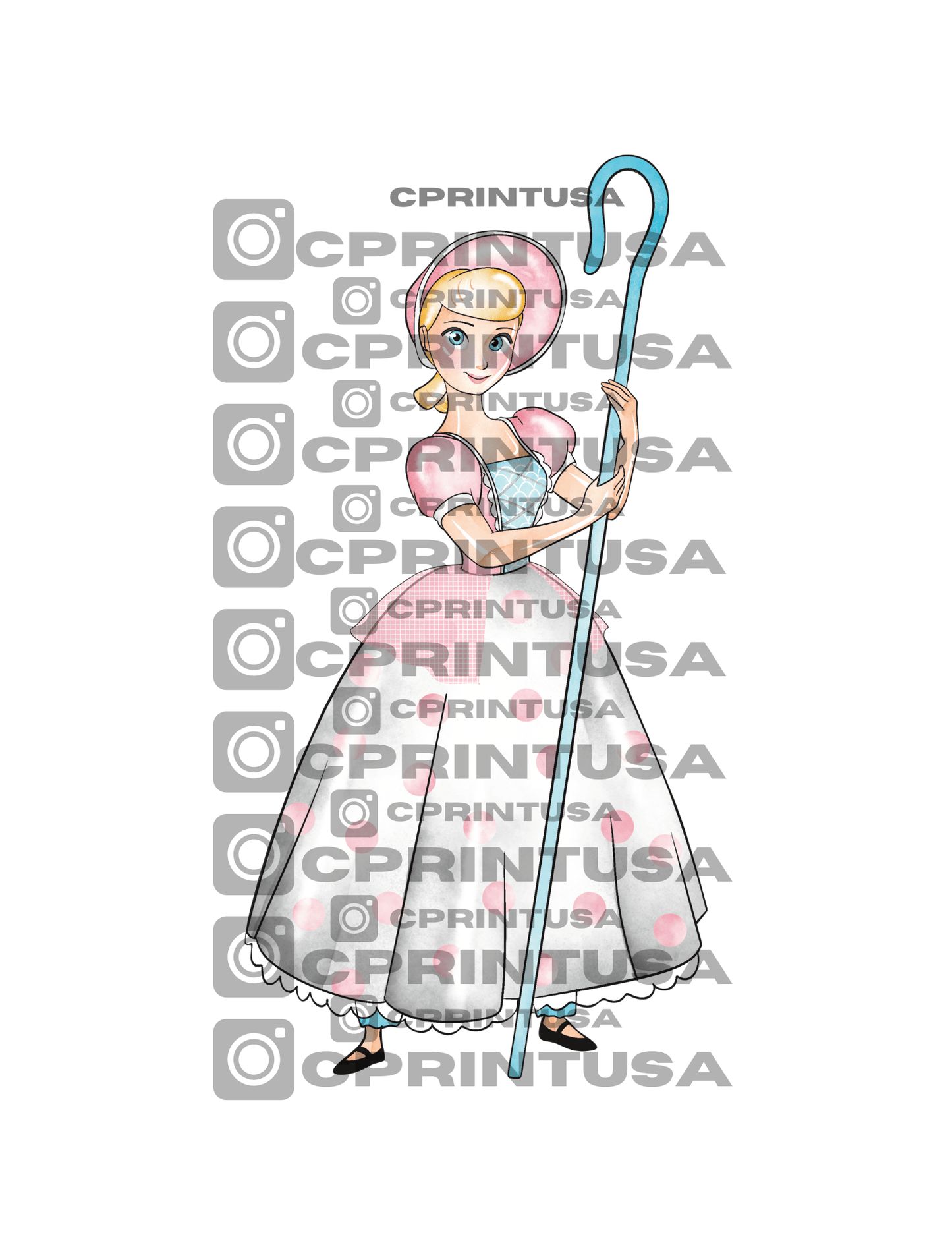 BO PEEP WATERCOLOR TOY STORY CUT OUT - C Print USA
