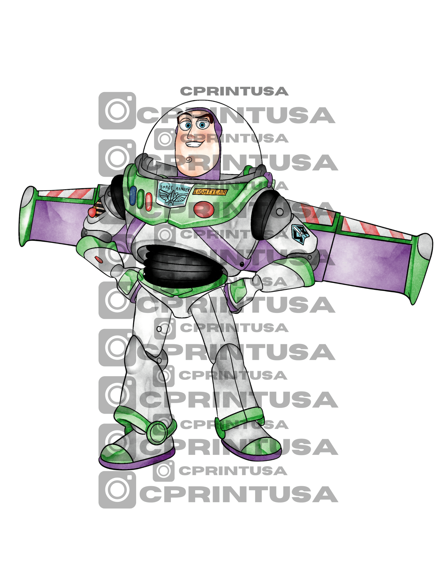 BUZZ LIGHT YEAR WATERCOLOR TOY STORY CUT OUT - C Print USA