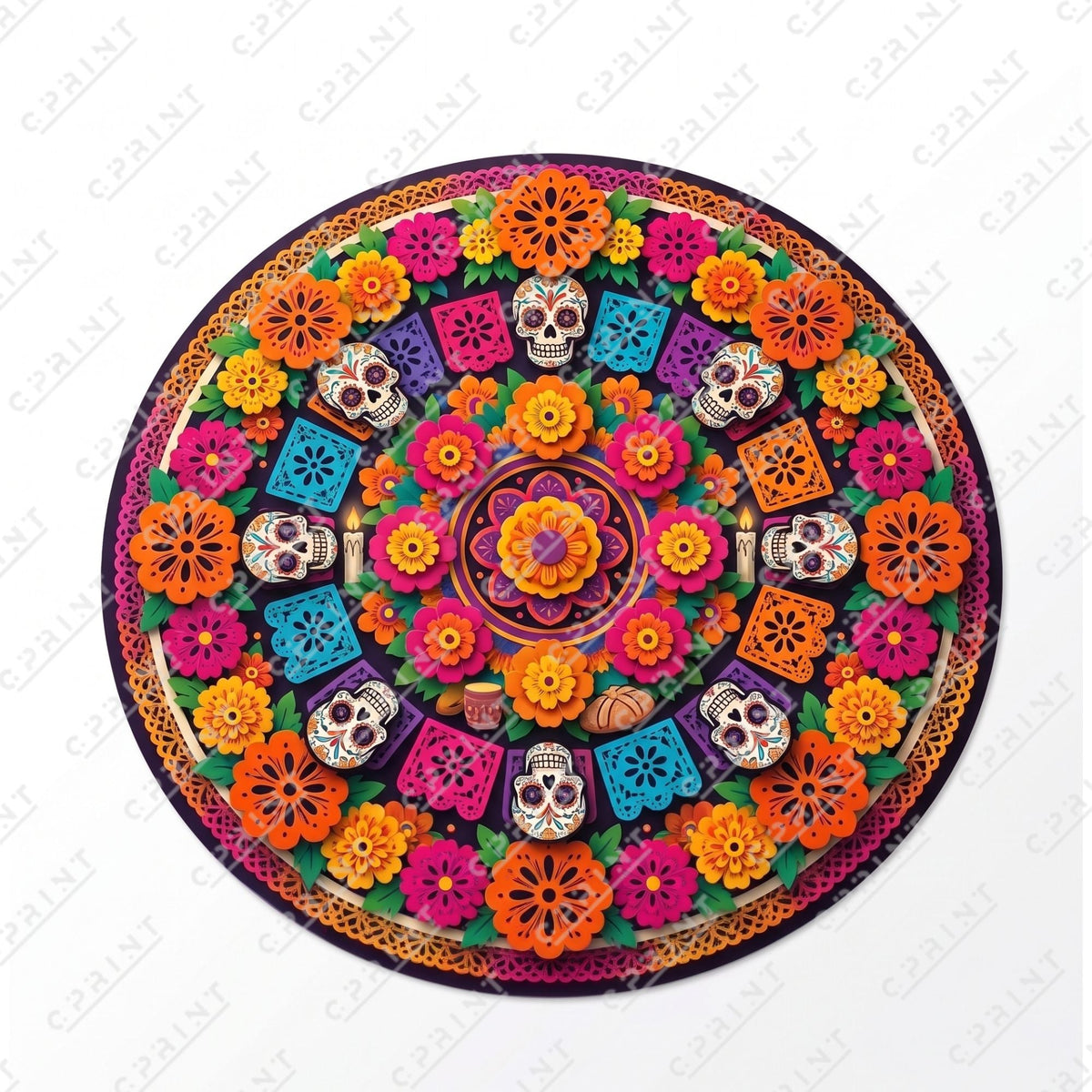 Día De Los Muertos Printed Party Floor Decals for Event - C Print USA