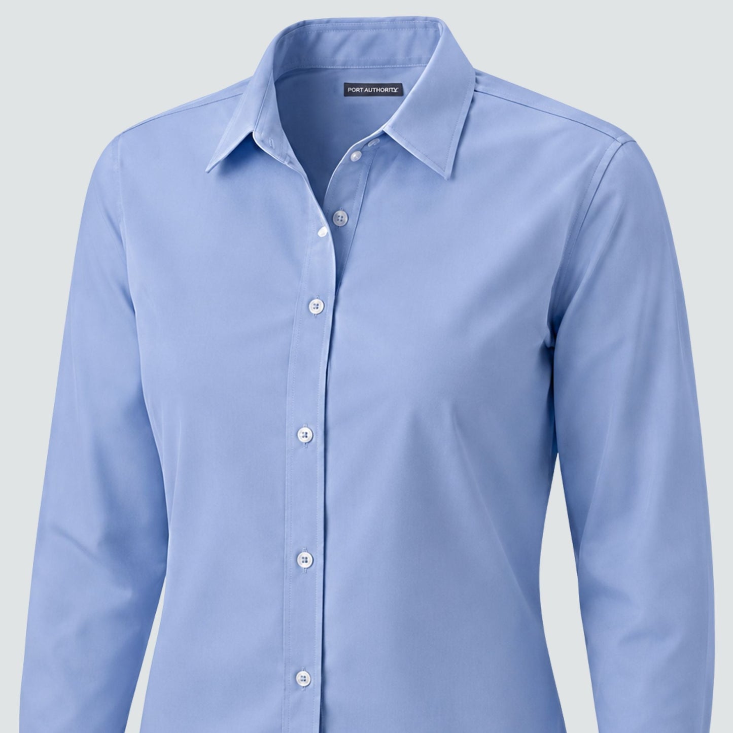 D&J women's perfect fit dress shirts - French Blue - embroidery - C Print USA