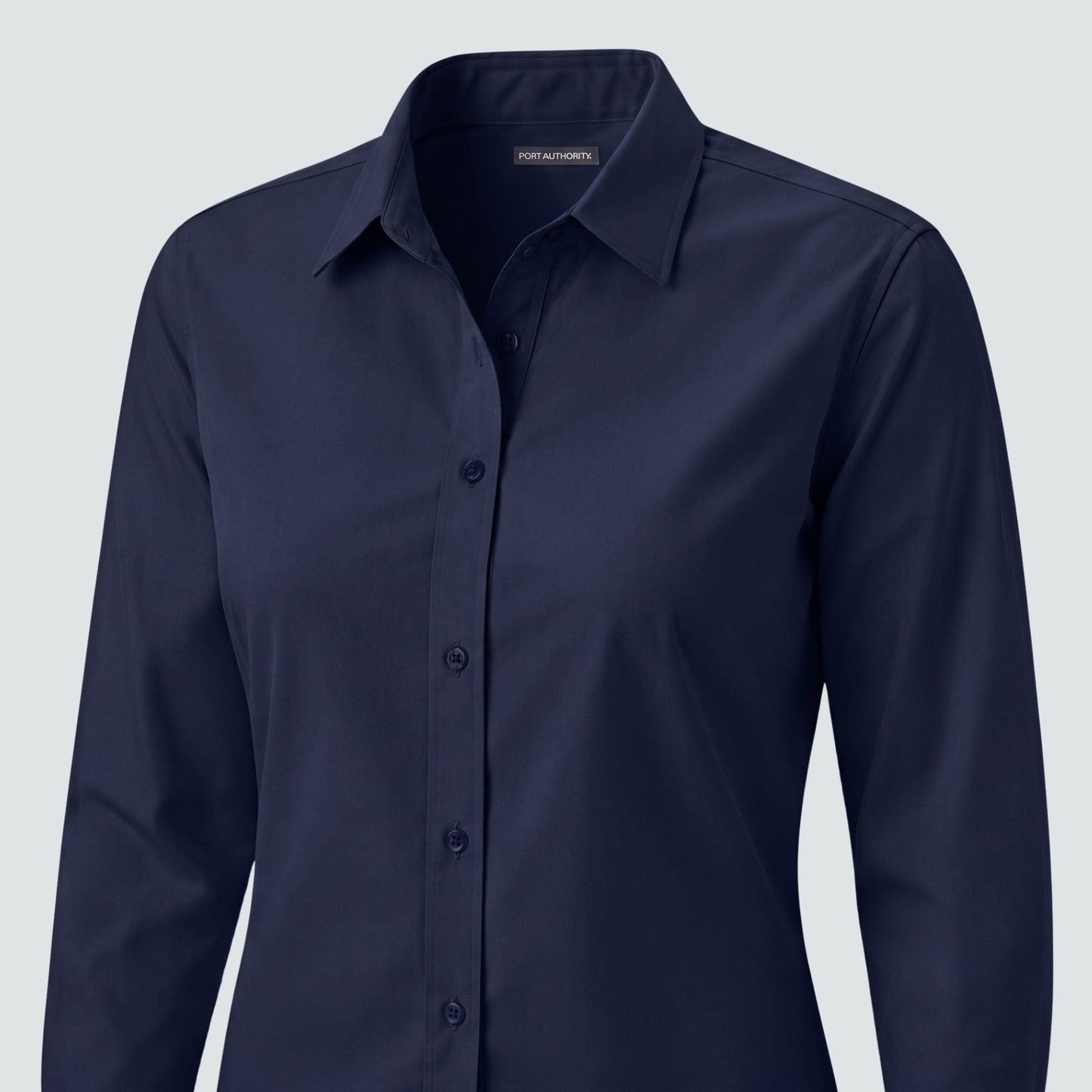 D&J women's perfect fit dress shirts - Navy - embroidery - C Print USA