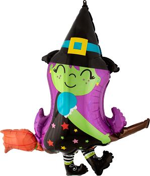 Halloween Cute Witch on Broom 38" - C Print USA