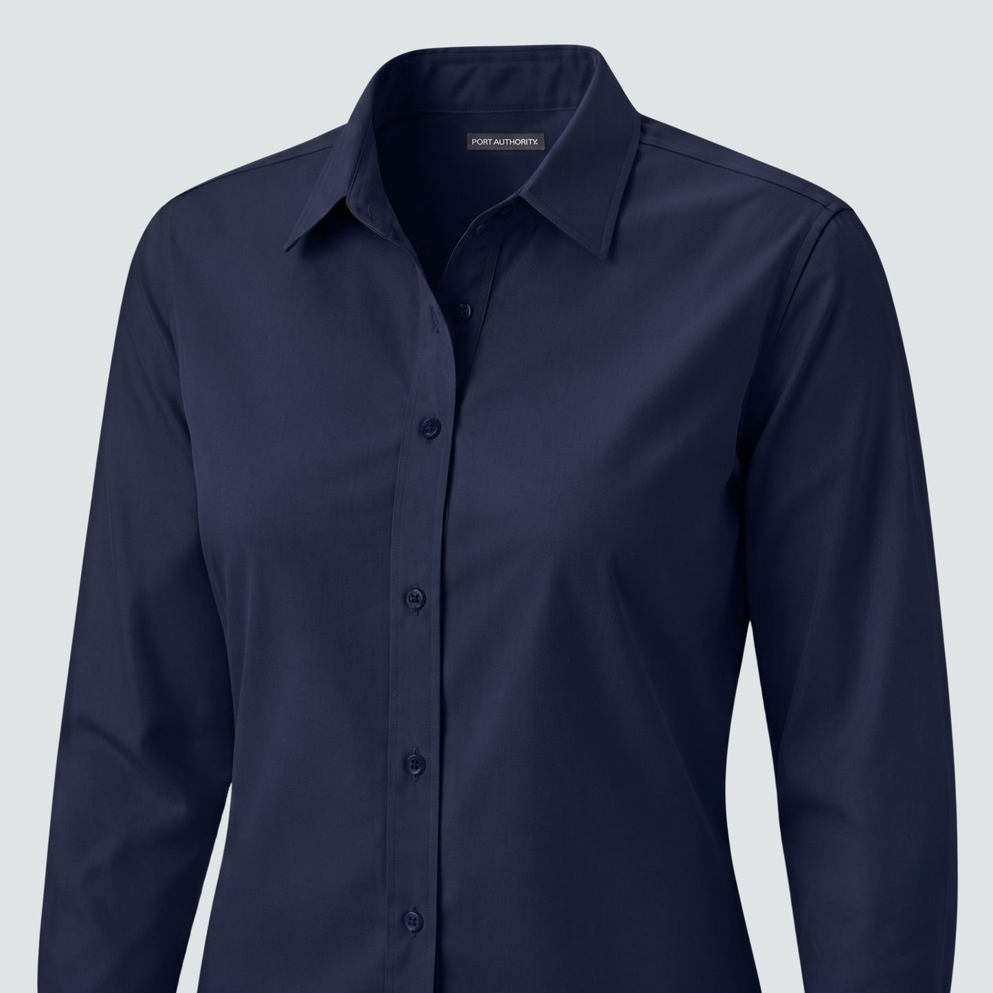 D&J women's perfect fit dress shirts - Navy - embroidery