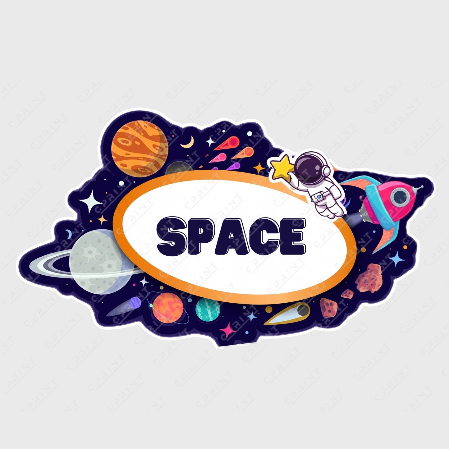 Space Adventure Welcome Sign