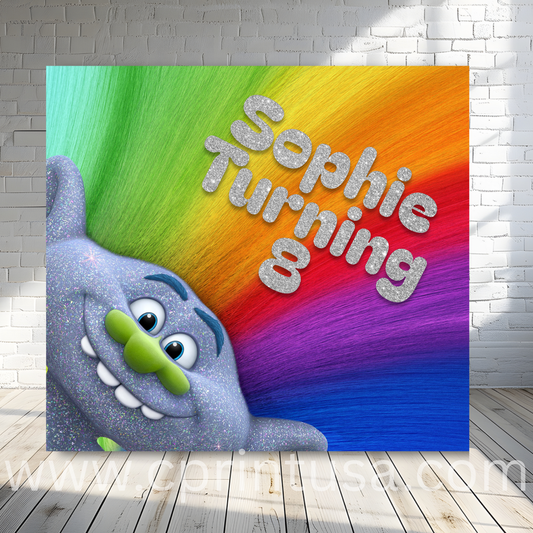 Trolls Square Custom Backdrop