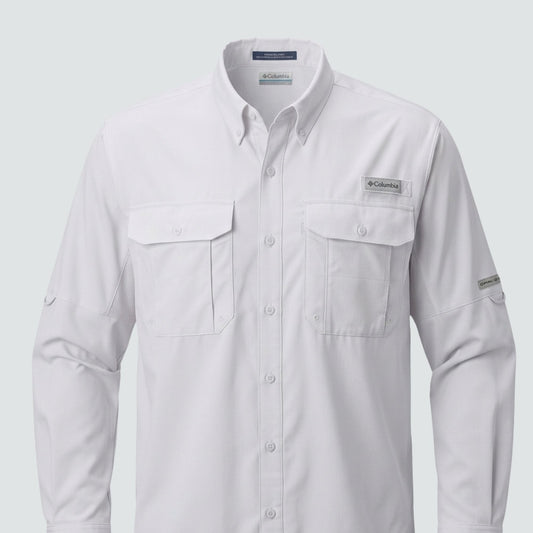 Columbia Fishing Shirt - White - embroidery
