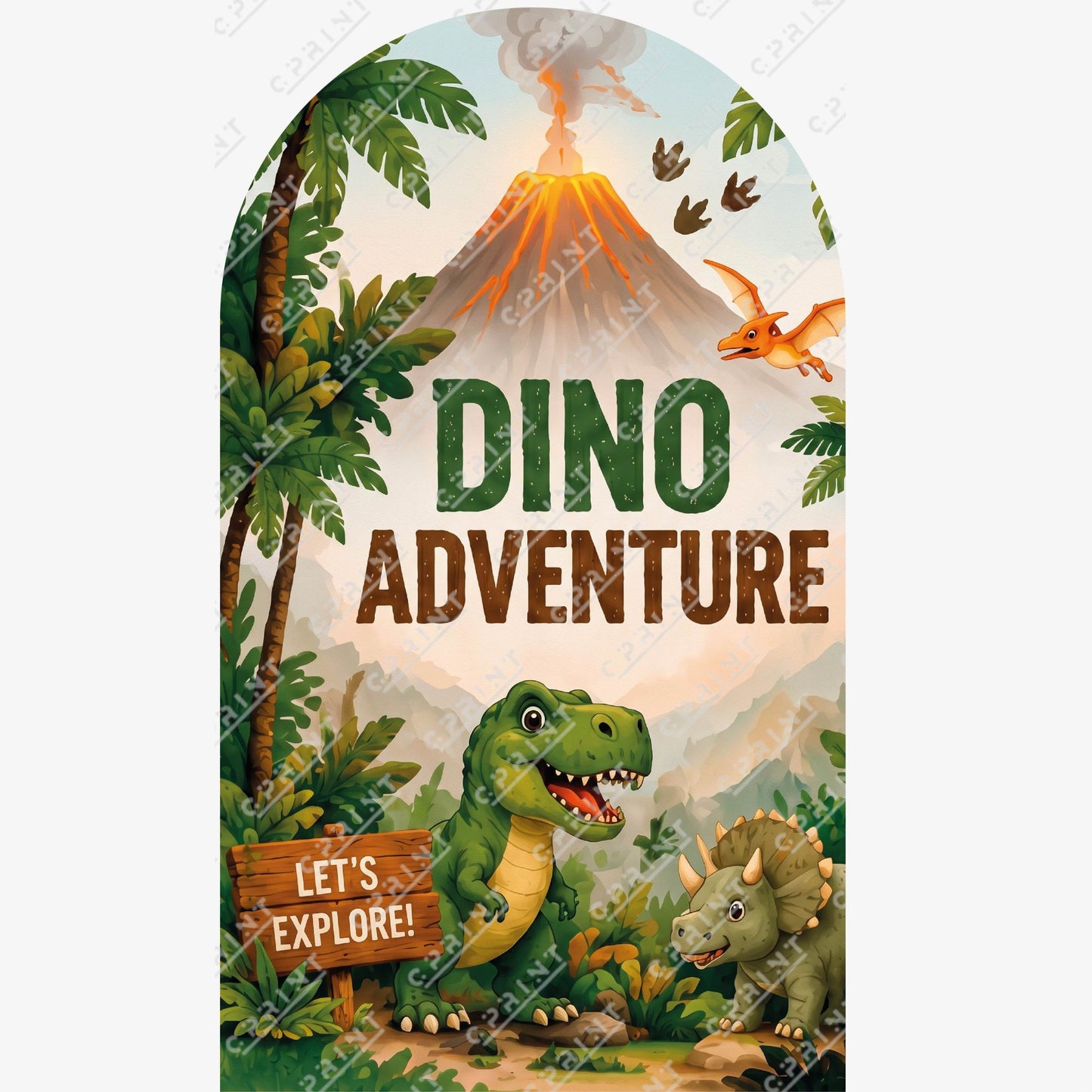 Dino Adventure Arch Backdrop