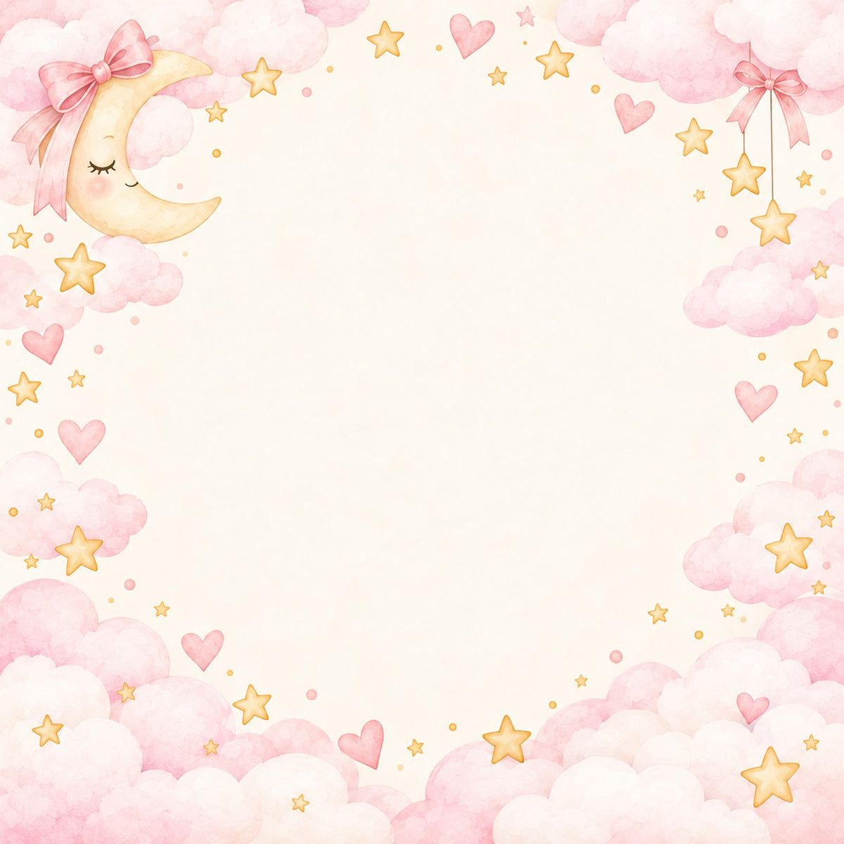 Moon & Clouds Printed Party Floor Decals for Event