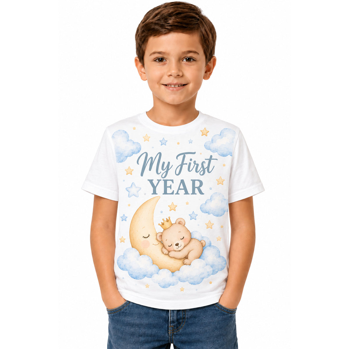 Moon & Clouds  Custom Party Tees & Event Prints