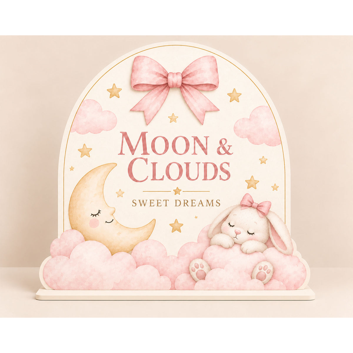 Moon & Clouds Coroplast Table Centerpiece | 1 ft