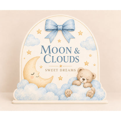 Moon & Clouds Coroplast Table Centerpiece | 1 ft