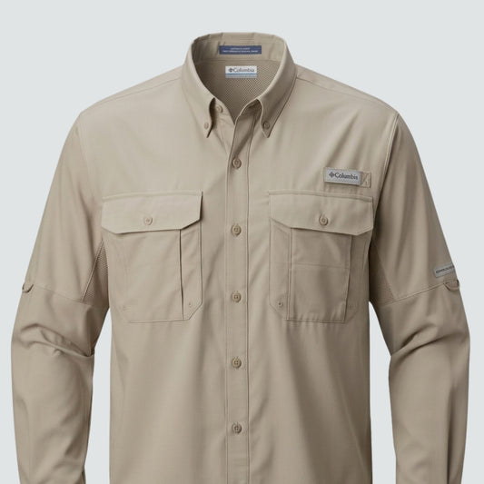 Columbia Fishing Shirt - Fossil- embroidery