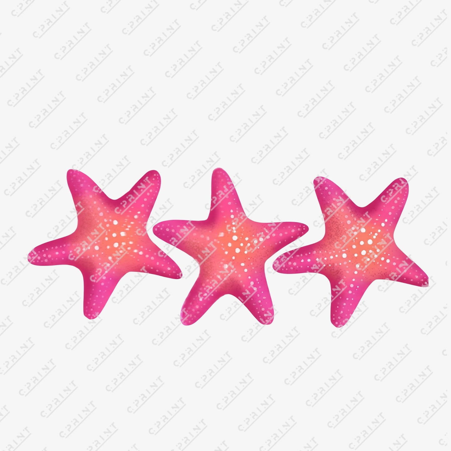 Pink Starfish Trio Cutout