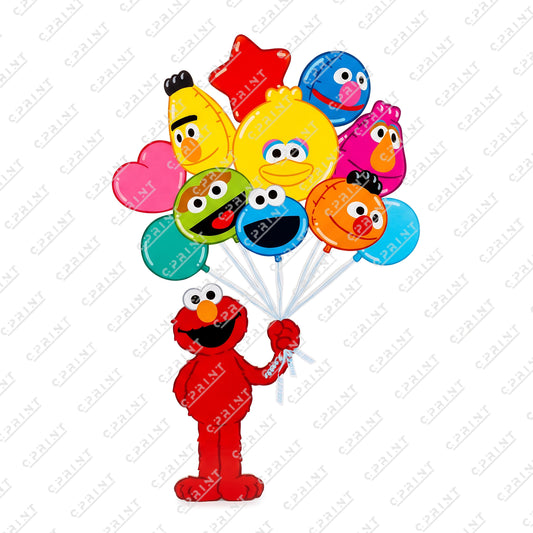 Elmo with Character Balloons Cutout