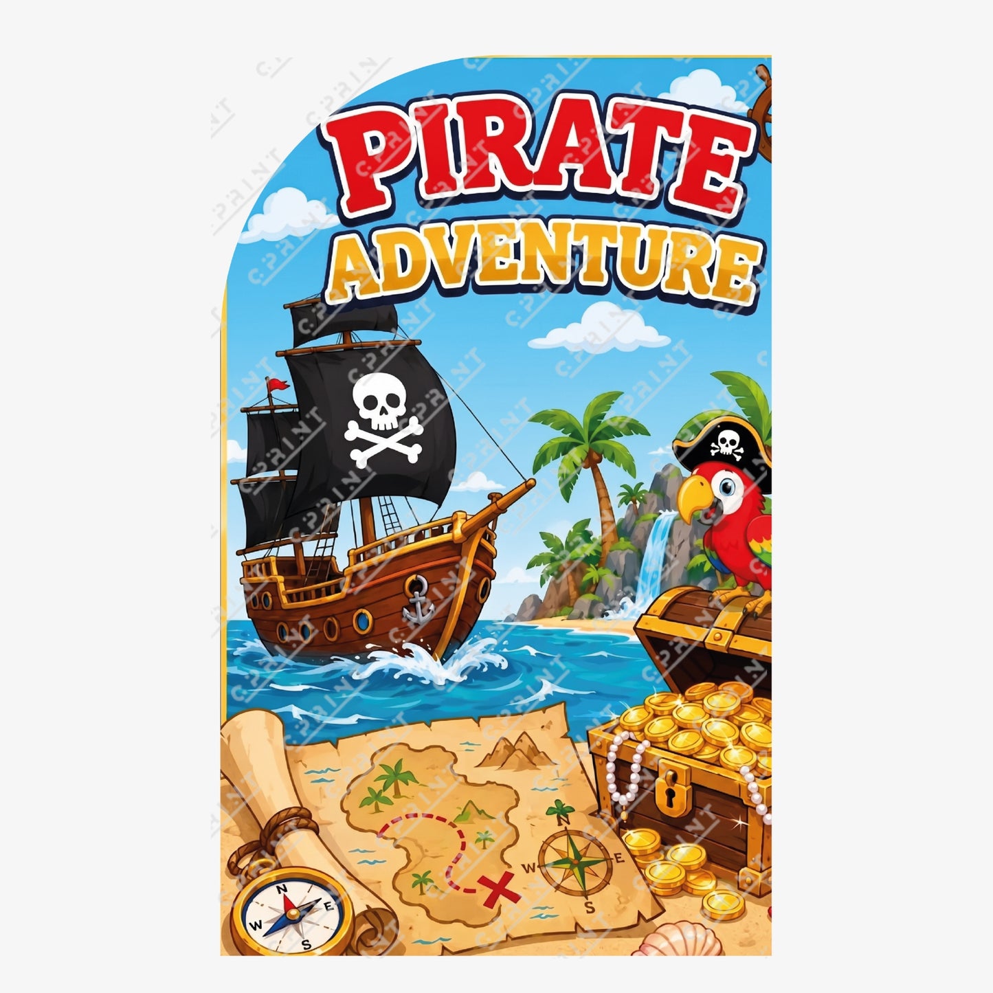Pirate Adventure Left Offset Arch Backdrop