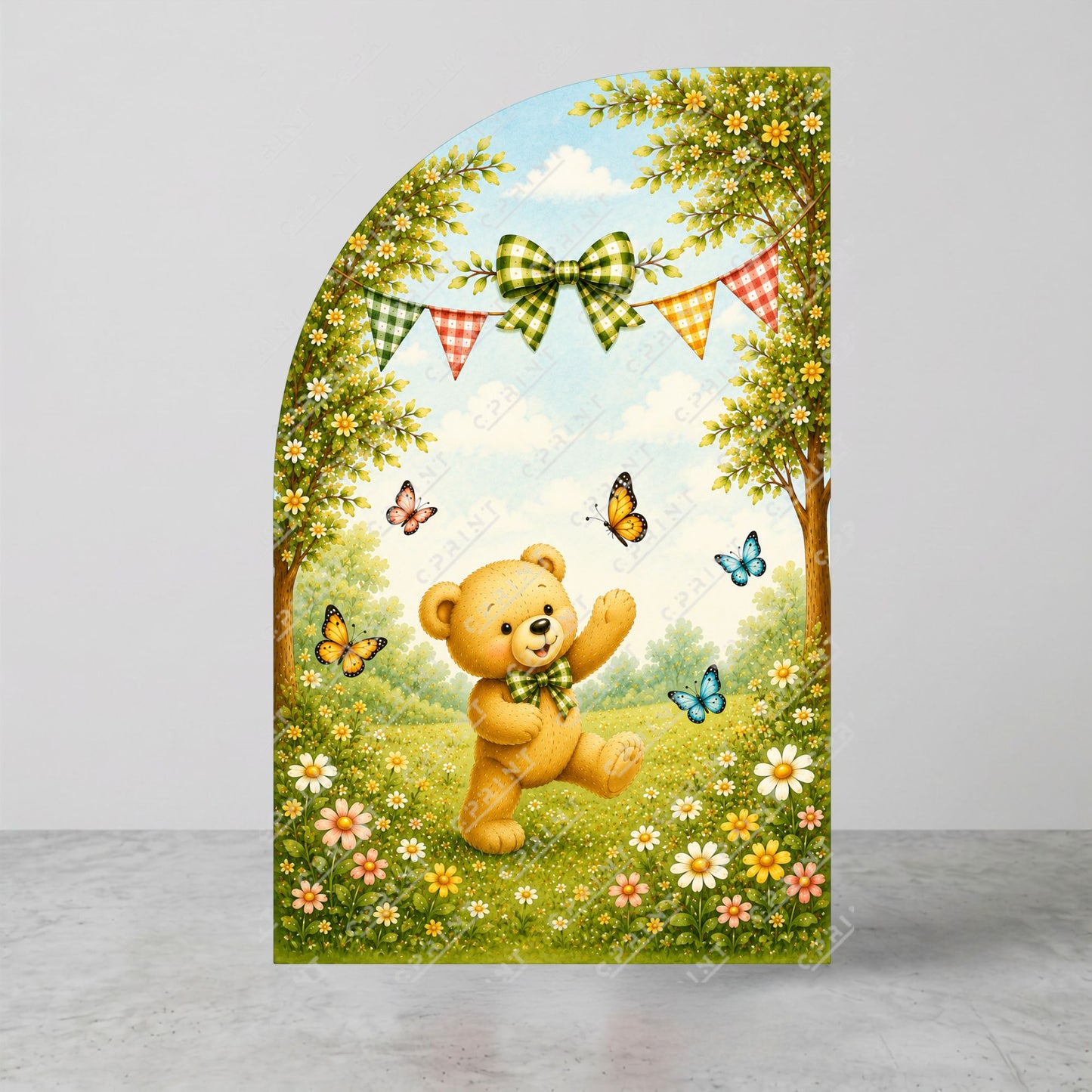 Teddy Bear Picnic Left Offset Arch Backdrop