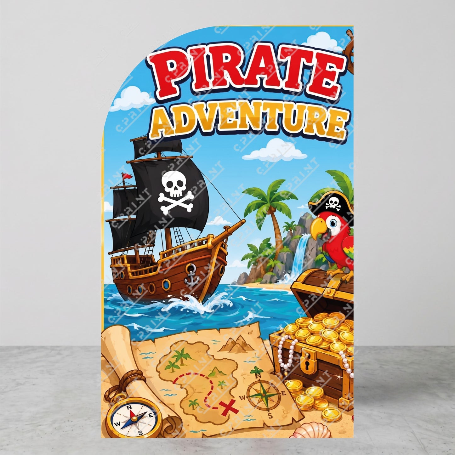 Pirate Adventure Left Offset Arch Backdrop