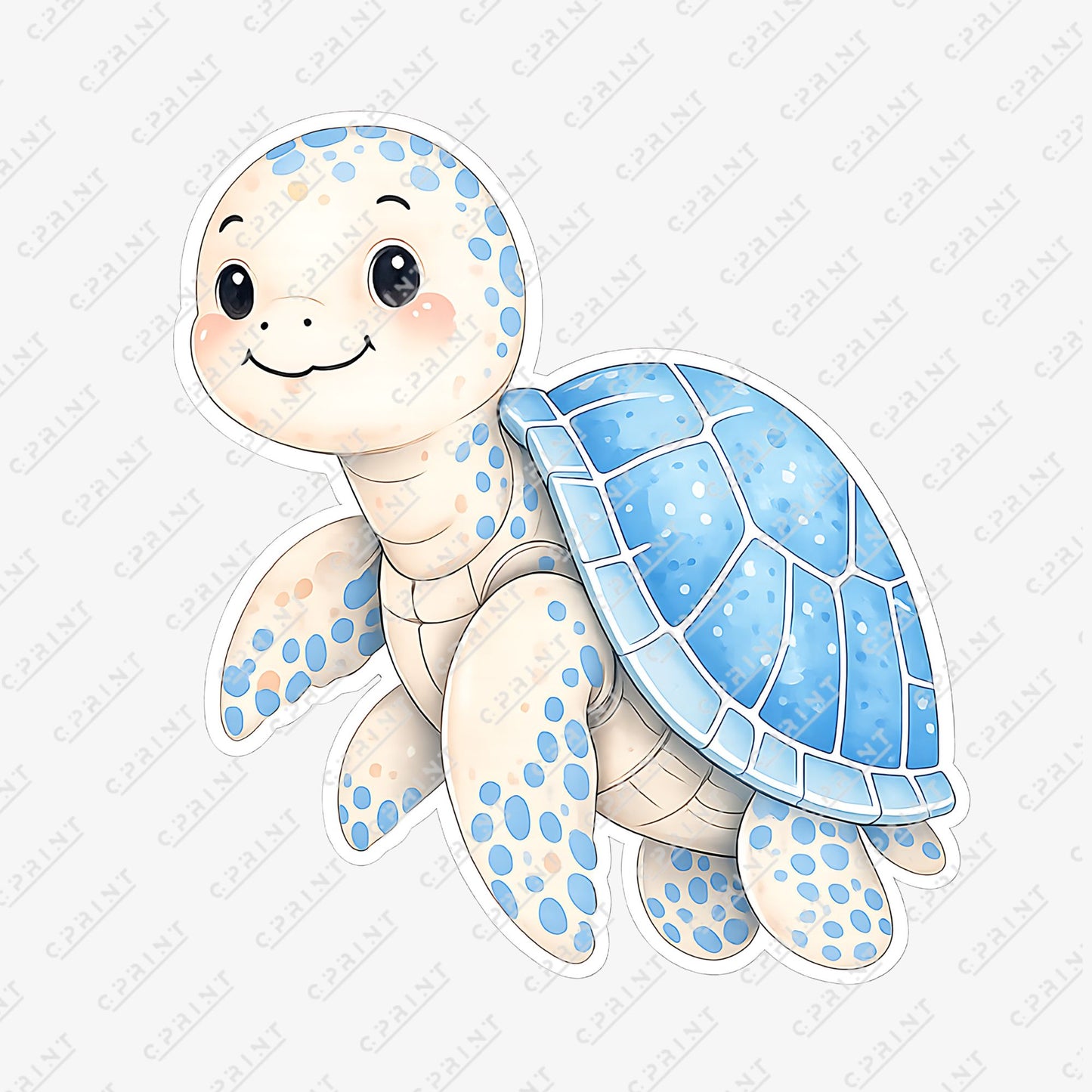 Cute Blue Sea Turtle Cutout