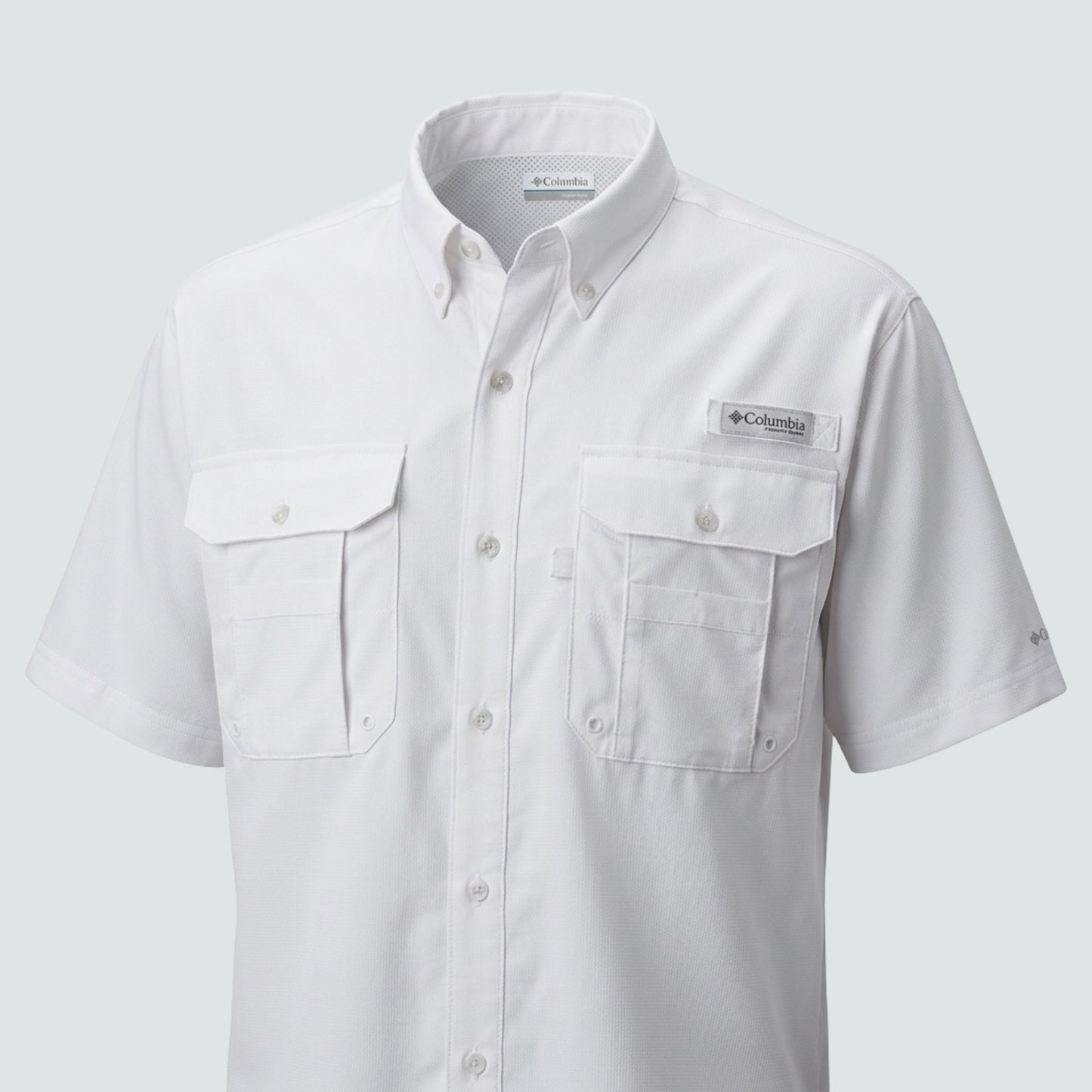 Columbia Tamiami II Short  Sleeve Shirt  - White - embroidery