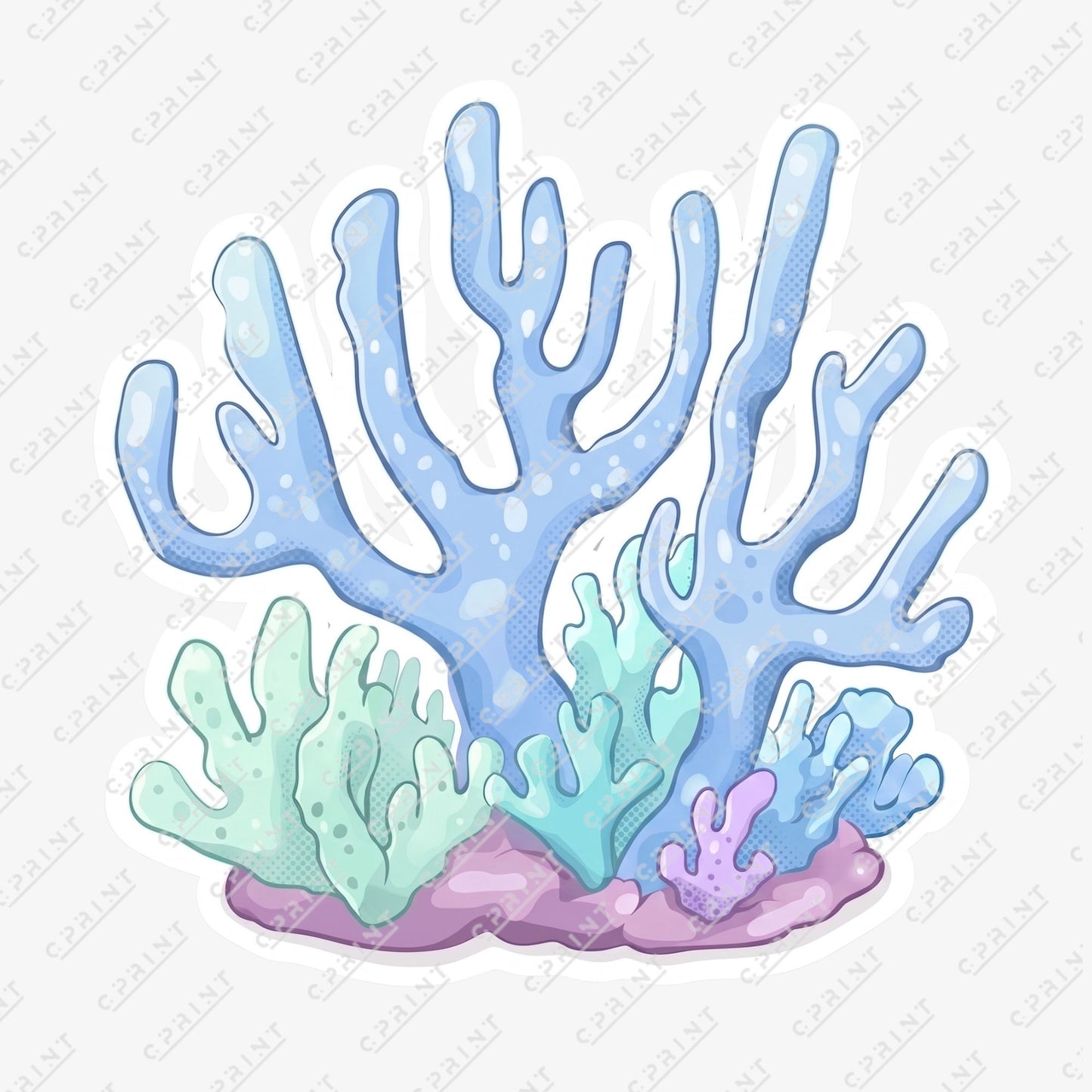 Blue Coral Reef Cutout