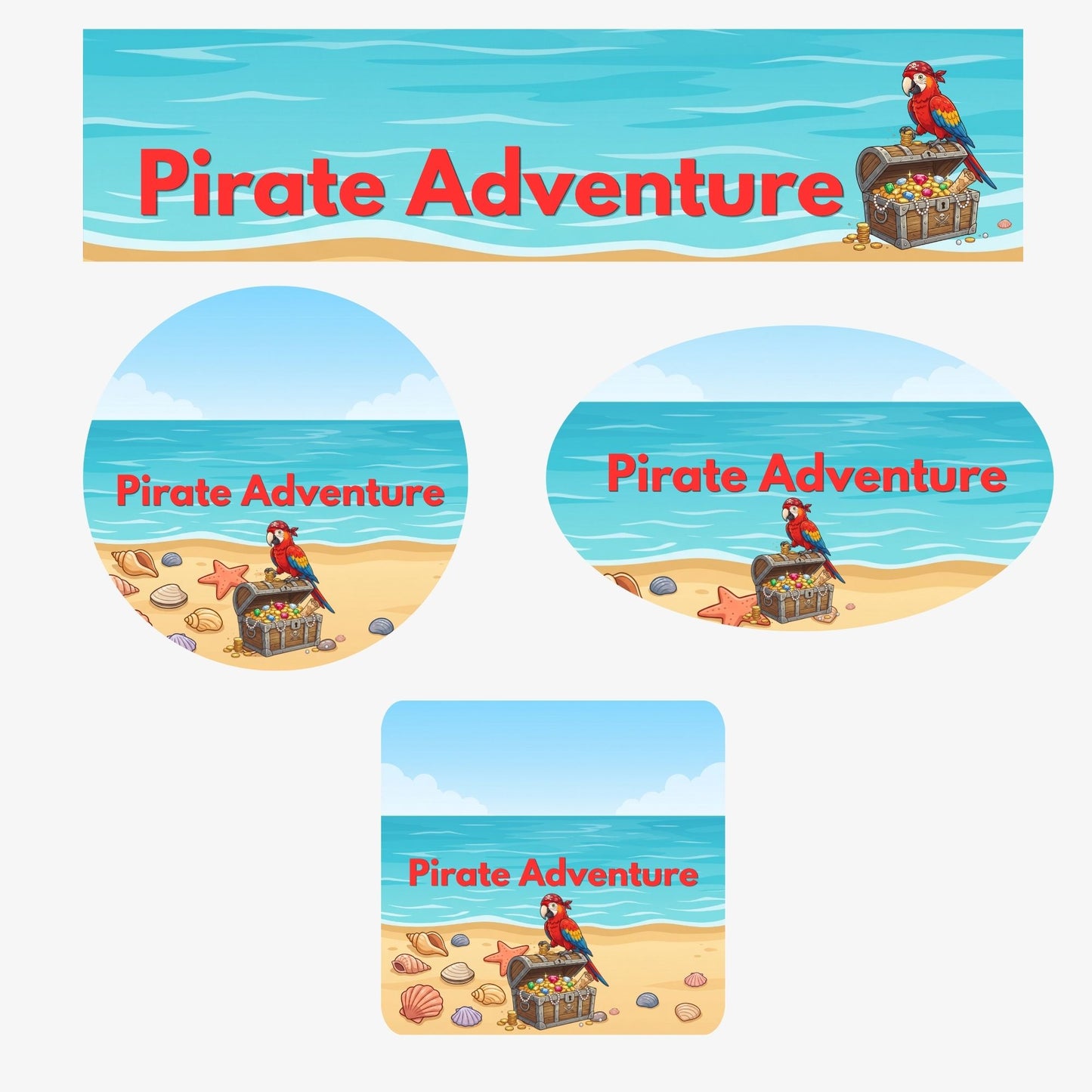 Pirates Adventure- Customize Water Bottles Stickers
