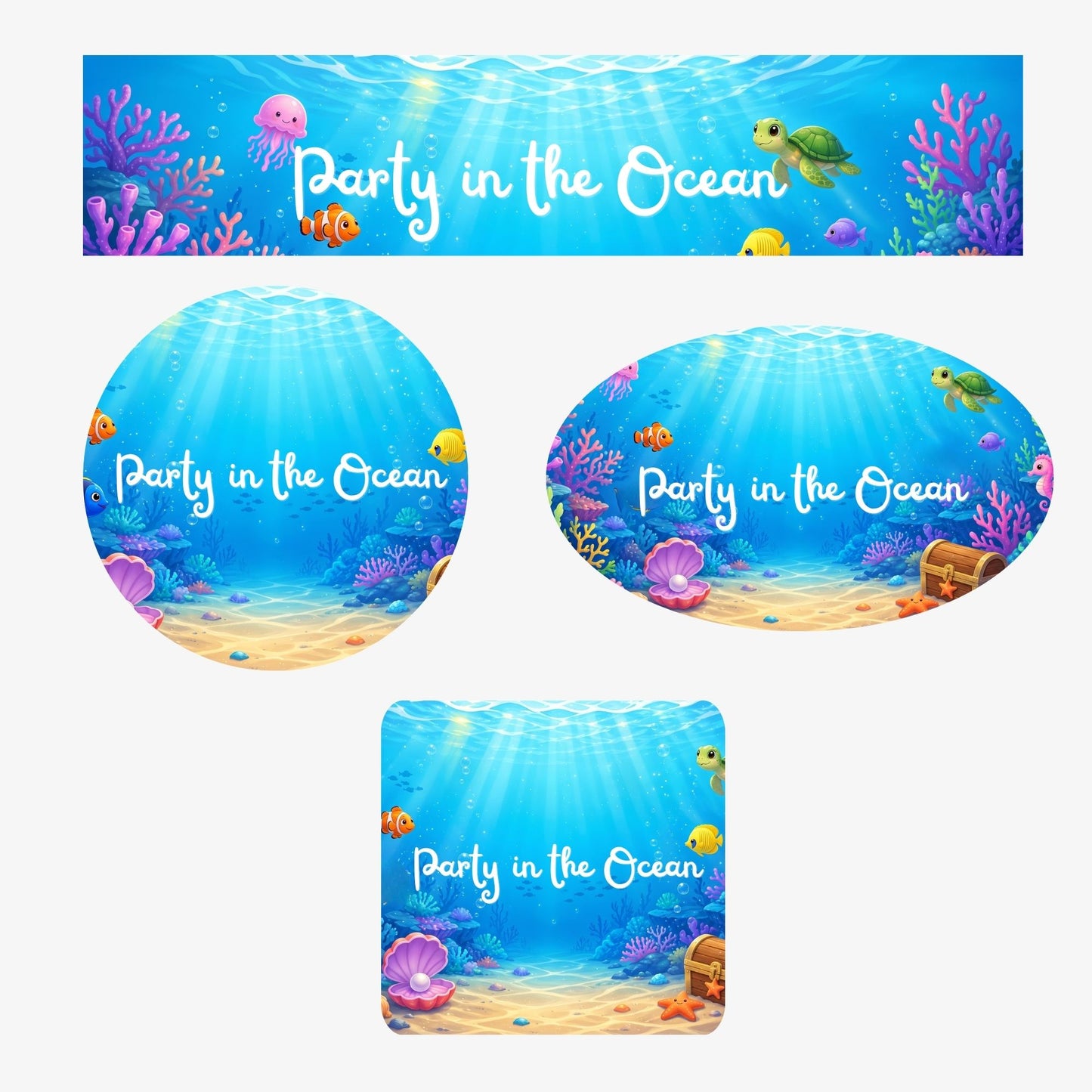 Ocean Adventure- Customize Water Bottles Stickers