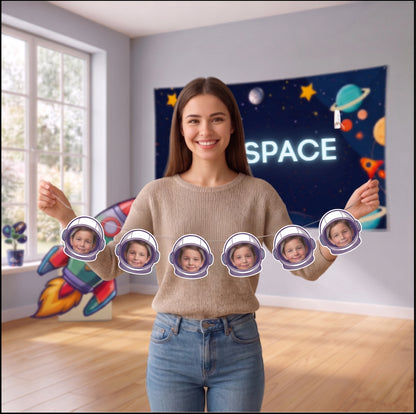 Space Adventure - Upload Your Face Garland