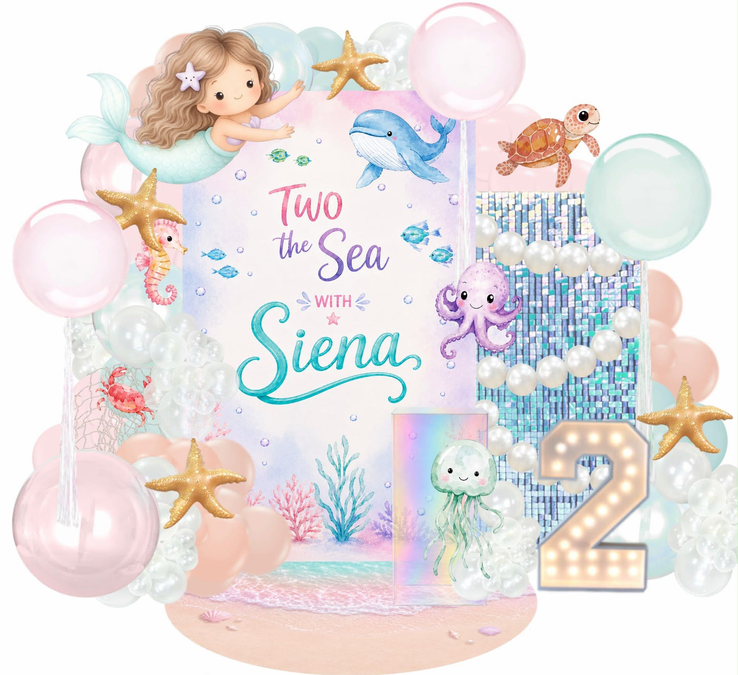 Watercolor Sea Creatures Clipart Bundle- 🚚 Free Shipping