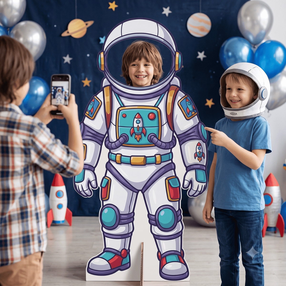 Astronaut Kids Photo Stand-in – Custom Space Adventure Face Cut-Out - C Print USA