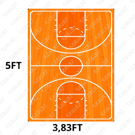 Basketball Court Backdrop - C Print USA