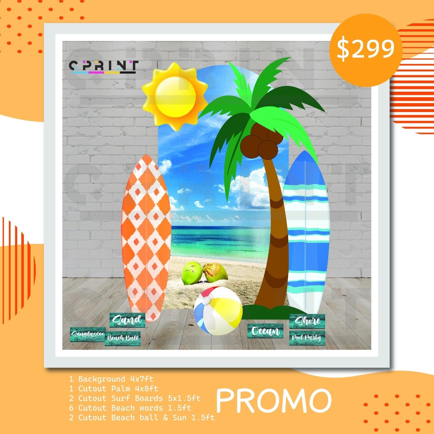 Beach Party Themed Bundle Design - C Print USA