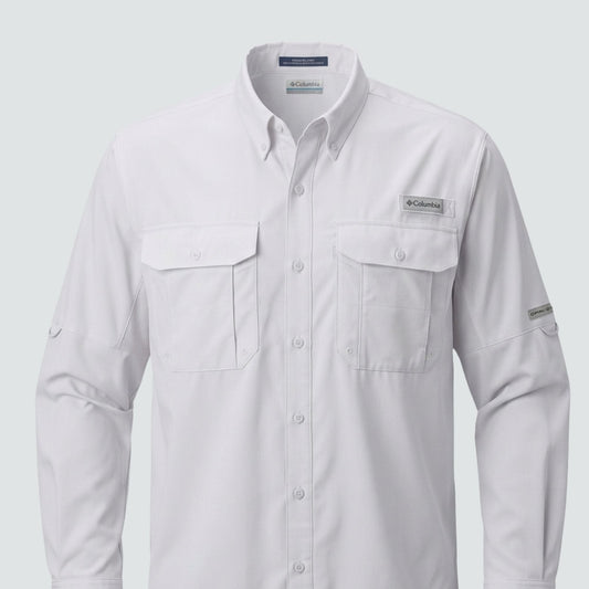 Columbia Fishing Shirt - White - embroidery - C Print USA