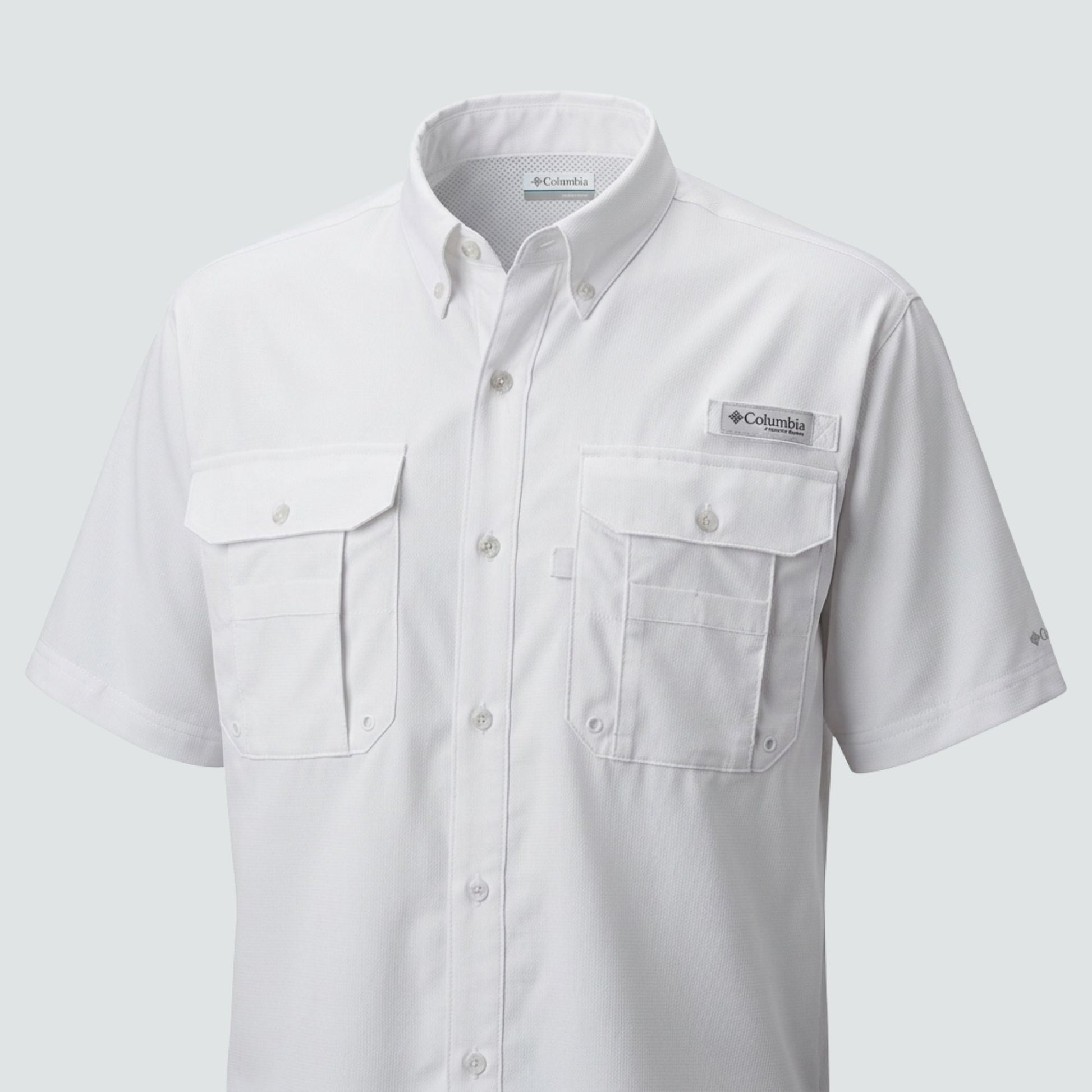 Columbia Tamiami II Short Sleeve Shirt - White - embroidery - C Print USA