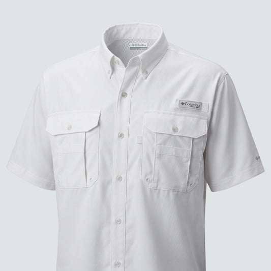Columbia Tamiami II Short Sleeve Shirt - White - embroidery - C Print USA
