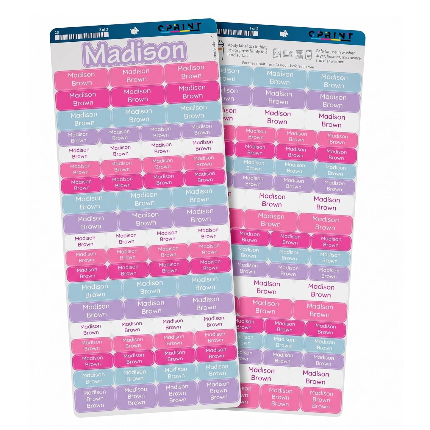 Custom Name Labels for Kids & Daycare - C Print USA