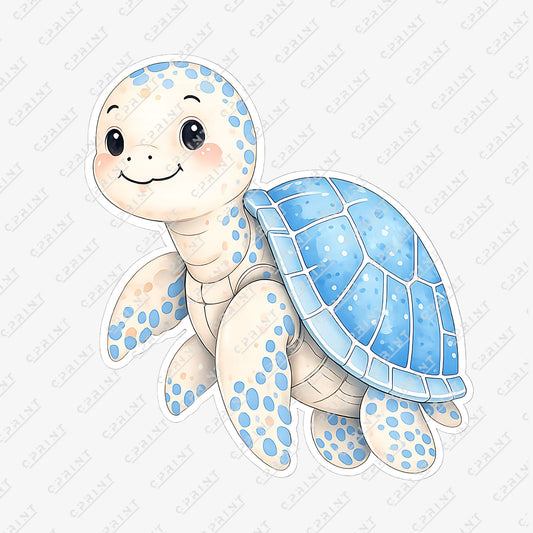 Cute Blue Sea Turtle Cutout - C Print USA