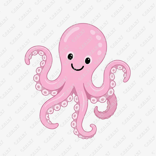 Cute Pink Octopus Cutout - C Print USA
