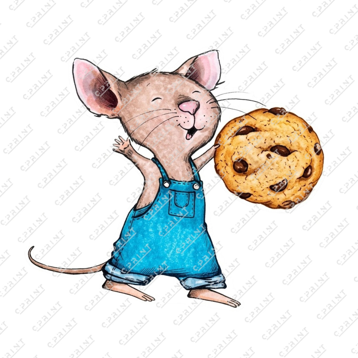 Cute Watercolor Baby Mouse - C Print USA