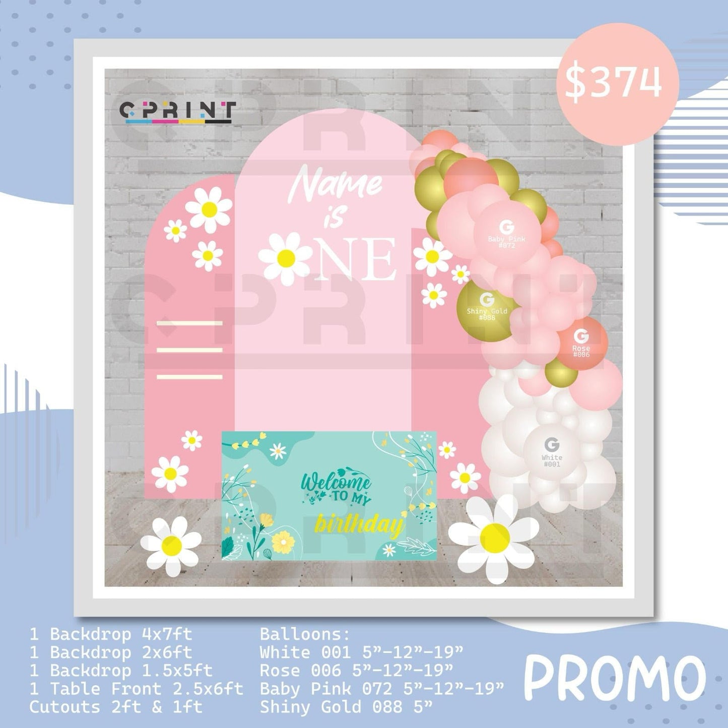 Daisy flower's theme Bundle Design - C Print USA