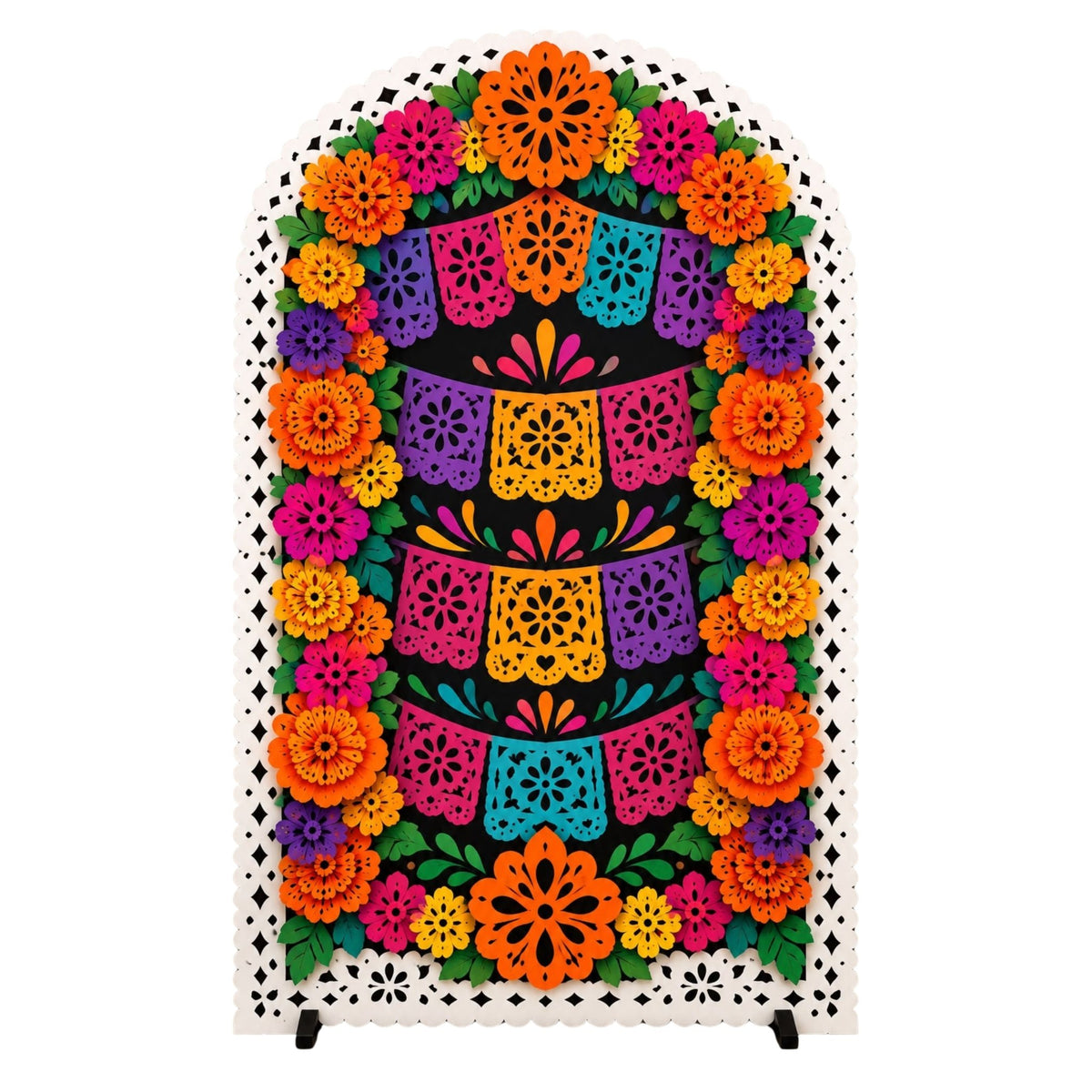 Día de los Muertos Mexican Folk Floral Arch Backdrop - C Print USA