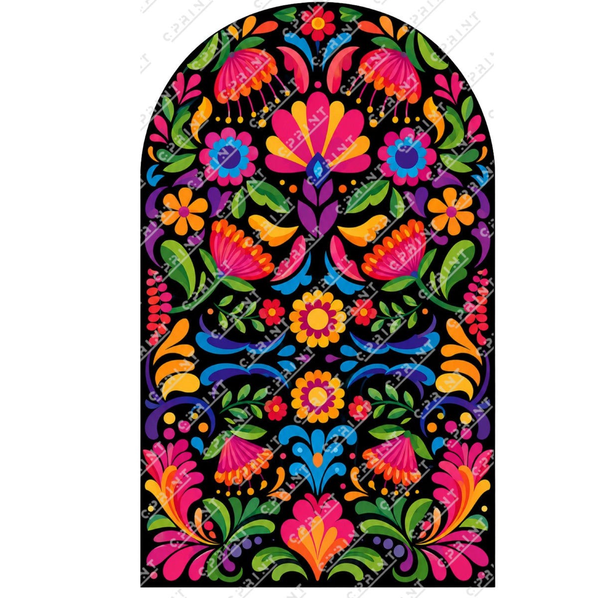 Día de los Muertos Mexican Folk Floral Arch Backdrop - C Print USA