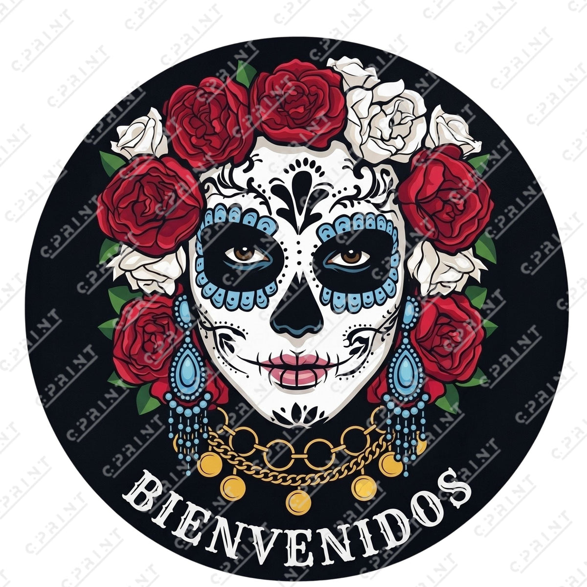 Día De Los Muertos Printed Party Floor Decals for Event - C Print USA