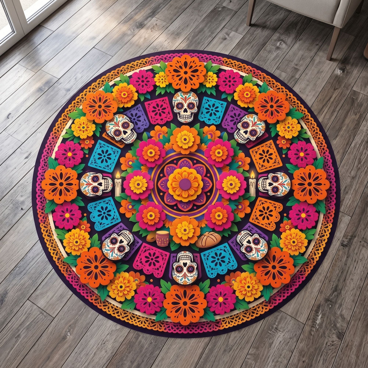 Día De Los Muertos Printed Party Floor Decals for Event - C Print USA