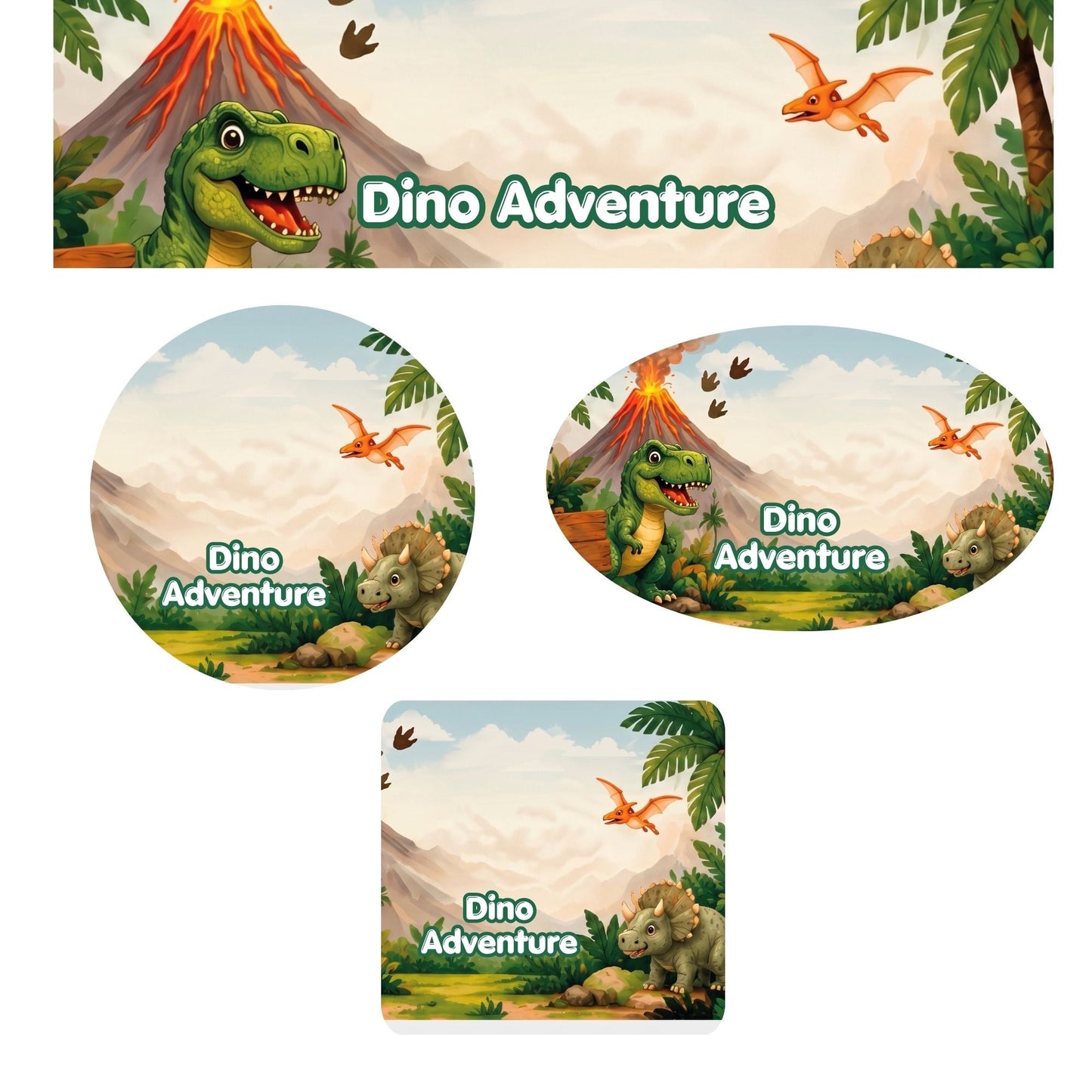Dino Adventure- Customize Water Bottles Stickers - C Print USA