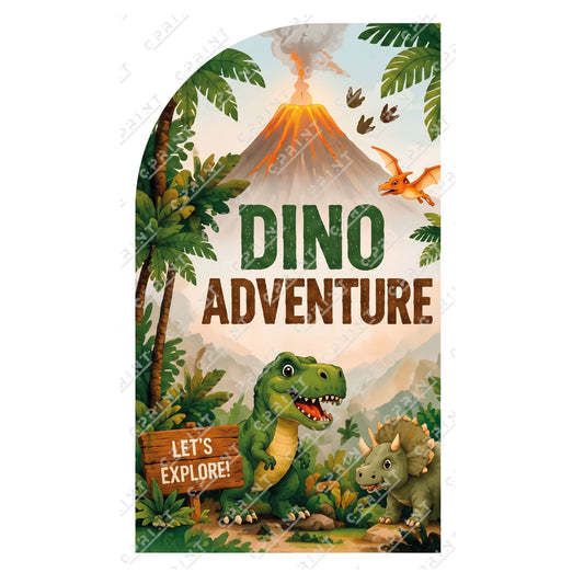 Dino Adventure Left Offset Arch Backdrop - C Print USA